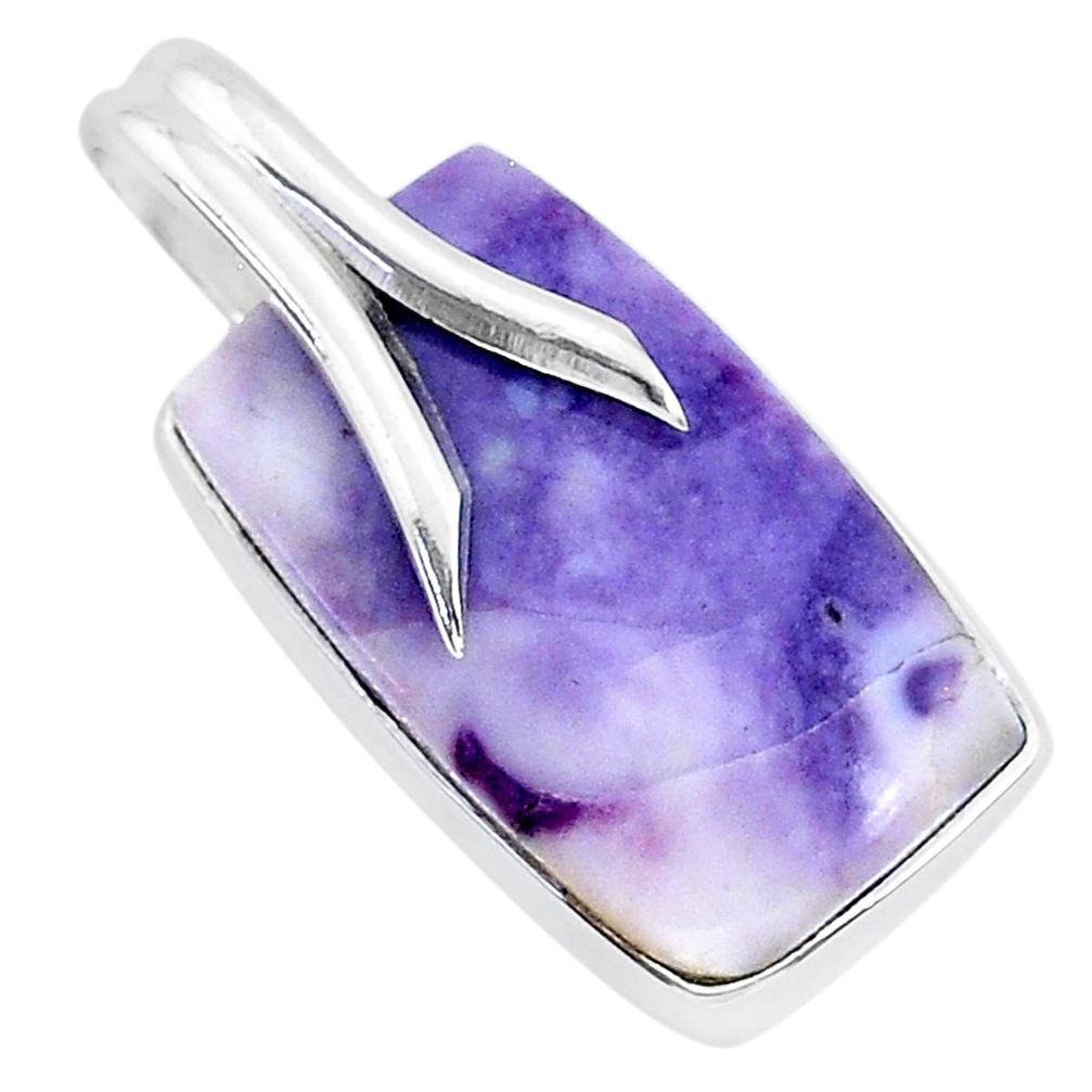 11.17cts natural purple tiffany stone 925 sterling silver pendant jewelry r94619