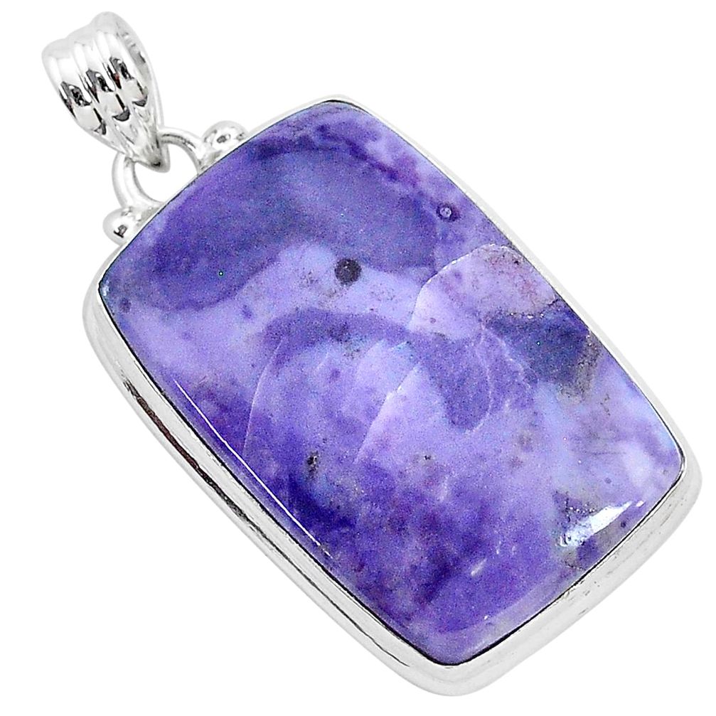 25.00cts natural purple tiffany stone 925 sterling silver pendant jewelry r94887