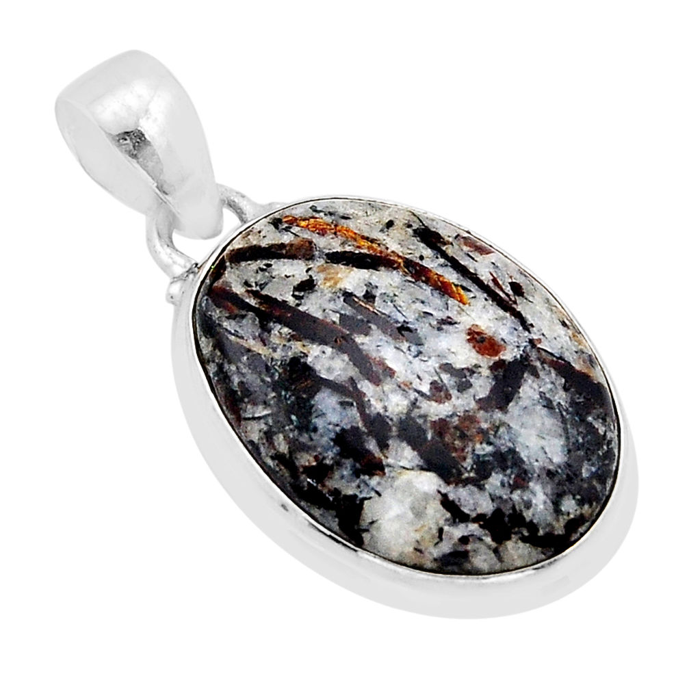 17.50cts natural pyrite in magnetite (healer's gold) 925 silver pendant y61890