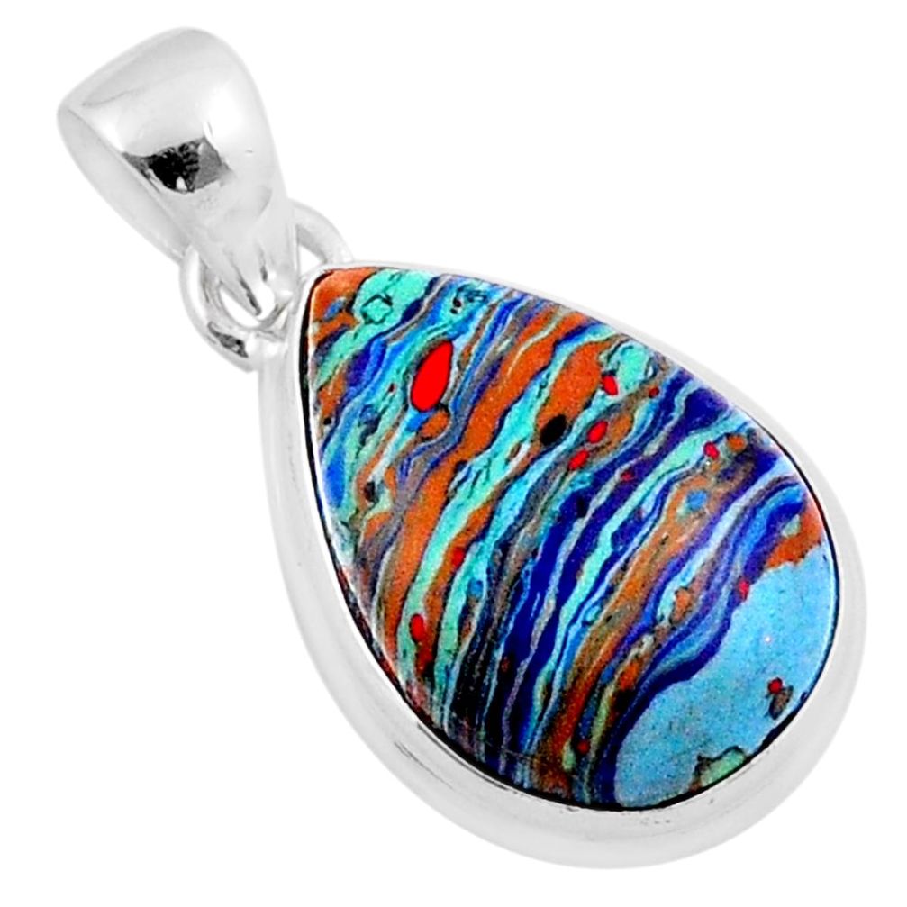 8.23cts natural rainbow calsilica 925 sterling silver pendant jewelry u18114