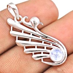 0.77cts natural rainbow moonstone 925 sterling silver peacock pendant u17527