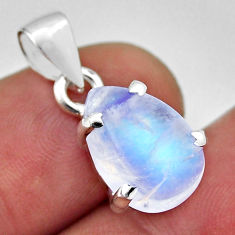 5.78cts natural rainbow moonstone 925 sterling silver pendant jewelry n35287