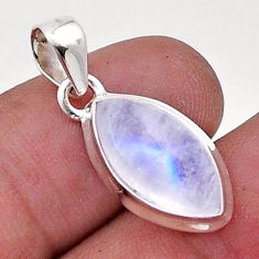 5.87cts natural rainbow moonstone 925 sterling silver pendant jewelry n45444