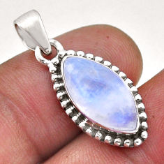 6.13cts natural rainbow moonstone 925 sterling silver pendant jewelry n46111