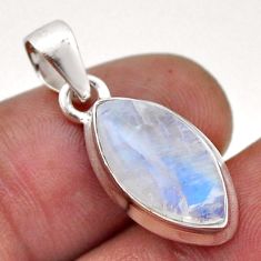 6.59cts natural rainbow moonstone 925 sterling silver pendant jewelry n46115