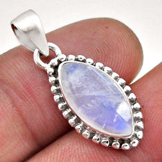 5.81cts natural rainbow moonstone 925 sterling silver pendant jewelry n46116
