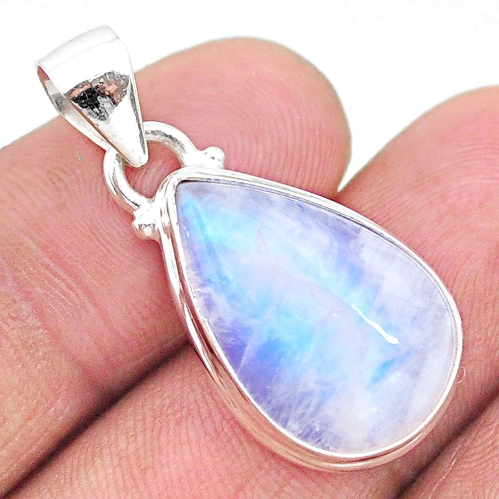 12.58cts natural rainbow moonstone 925 sterling silver pendant jewelry t23722