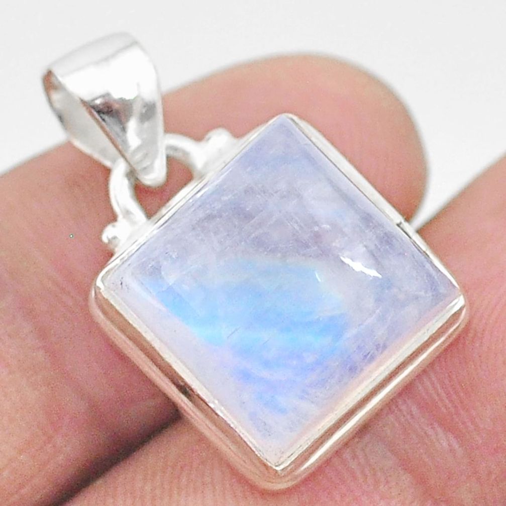 12.52cts natural rainbow moonstone 925 sterling silver pendant jewelry t23751