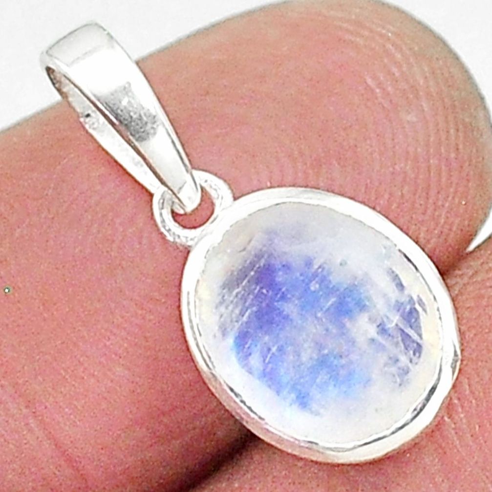4.11cts natural rainbow moonstone 925 sterling silver pendant jewelry t4405