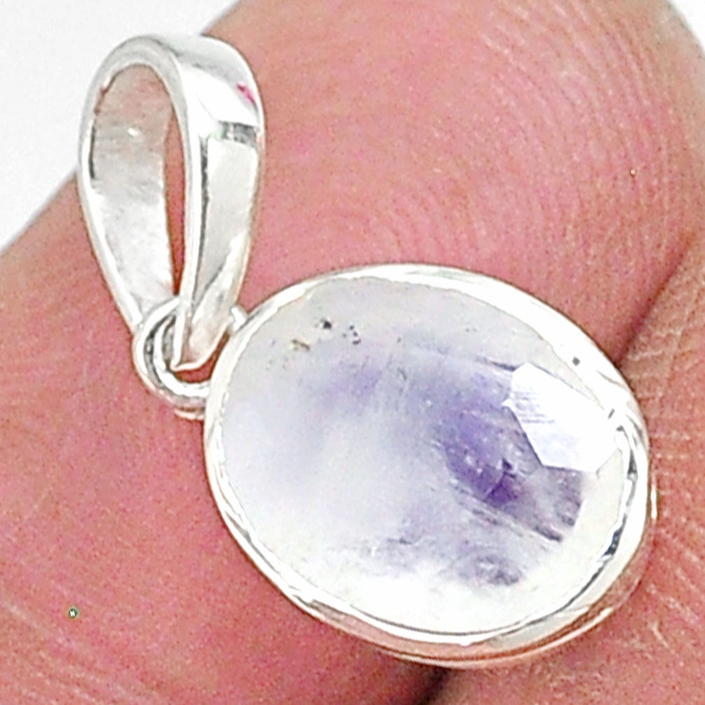 4.03cts natural rainbow moonstone 925 sterling silver pendant jewelry t4406