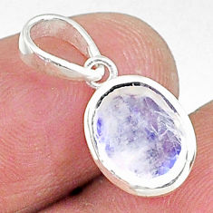 4.05cts natural rainbow moonstone 925 sterling silver pendant jewelry t4408