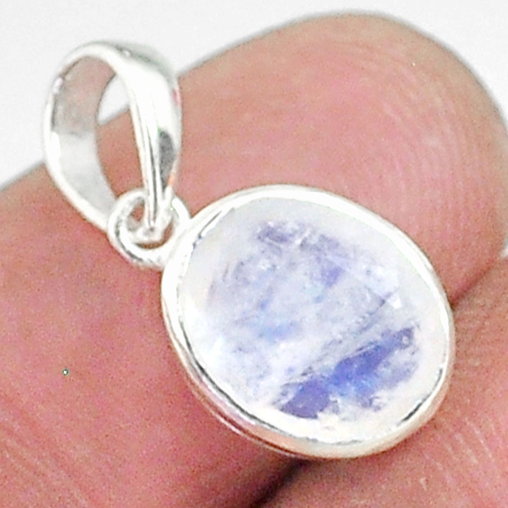 3.85cts natural rainbow moonstone 925 sterling silver pendant jewelry t4413