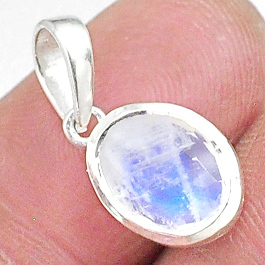 3.78cts natural rainbow moonstone 925 sterling silver pendant jewelry t4415