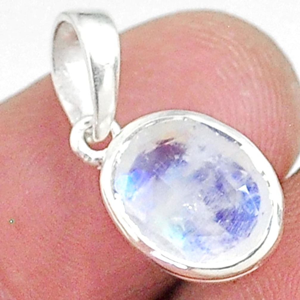 4.03cts natural rainbow moonstone 925 sterling silver pendant jewelry t4416