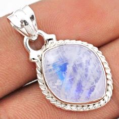 9.47cts natural rainbow moonstone 925 sterling silver pendant jewelry t86946
