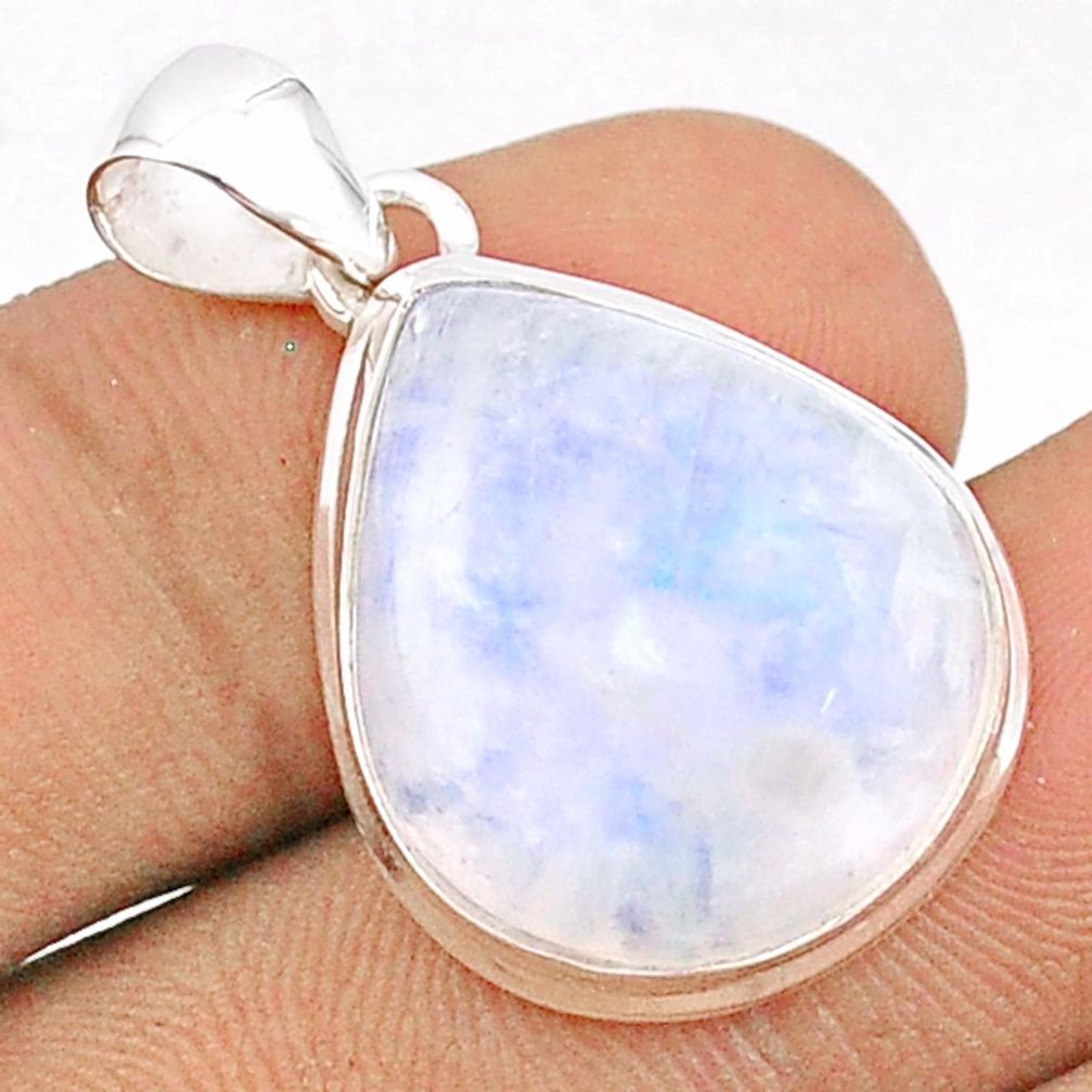16.90cts natural rainbow moonstone 925 sterling silver pendant jewelry u16787
