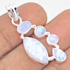 9.37cts natural rainbow moonstone 925 sterling silver pendant jewelry u28050