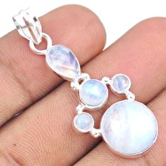 10.31cts natural rainbow moonstone 925 sterling silver pendant jewelry u32174