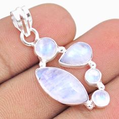10.10cts natural rainbow moonstone 925 sterling silver pendant jewelry u32181