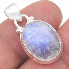 8.87cts natural rainbow moonstone 925 sterling silver pendant jewelry u61482