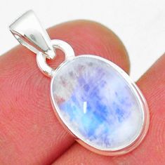 4.91cts natural rainbow moonstone 925 sterling silver pendant jewelry y16210