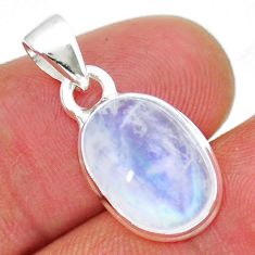 4.92cts natural rainbow moonstone 925 sterling silver pendant jewelry y16214
