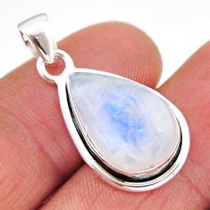 8.66cts natural rainbow moonstone 925 sterling silver pendant jewelry y64896