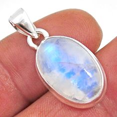 6.64cts natural rainbow moonstone 925 sterling silver pendant jewelry y65237