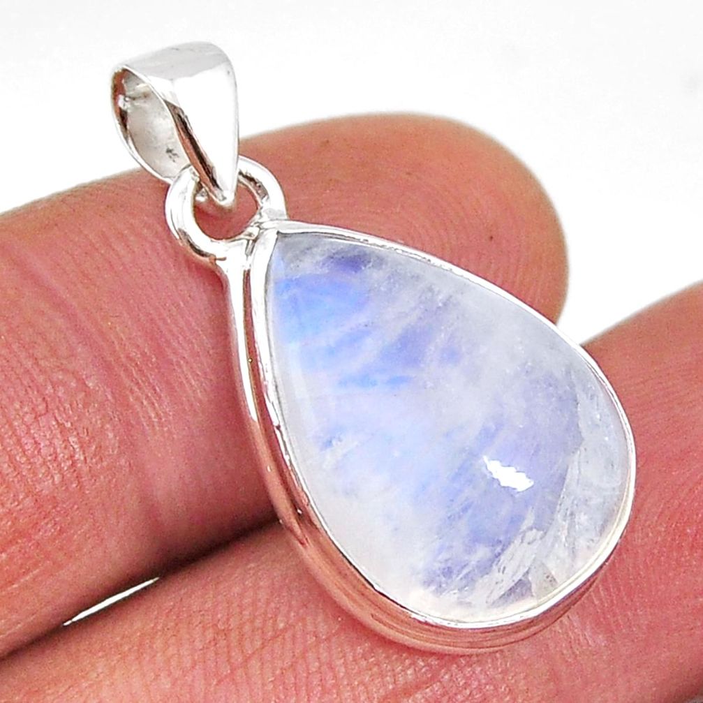 11.57cts natural rainbow moonstone 925 sterling silver pendant jewelry y65248