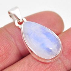 9.99cts natural rainbow moonstone 925 sterling silver pendant jewelry y65984