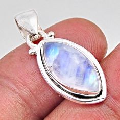7.07cts natural rainbow moonstone 925 sterling silver pendant jewelry y82404