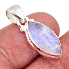 6.21cts natural rainbow moonstone 925 sterling silver pendant jewelry y82405