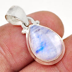 6.26cts natural rainbow moonstone 925 sterling silver pendant jewelry y82410