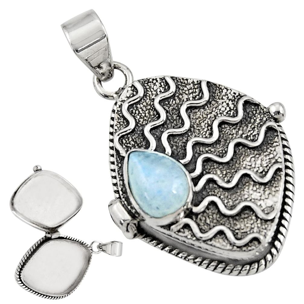3.26cts natural rainbow moonstone 925 sterling silver poison box pendant r30630