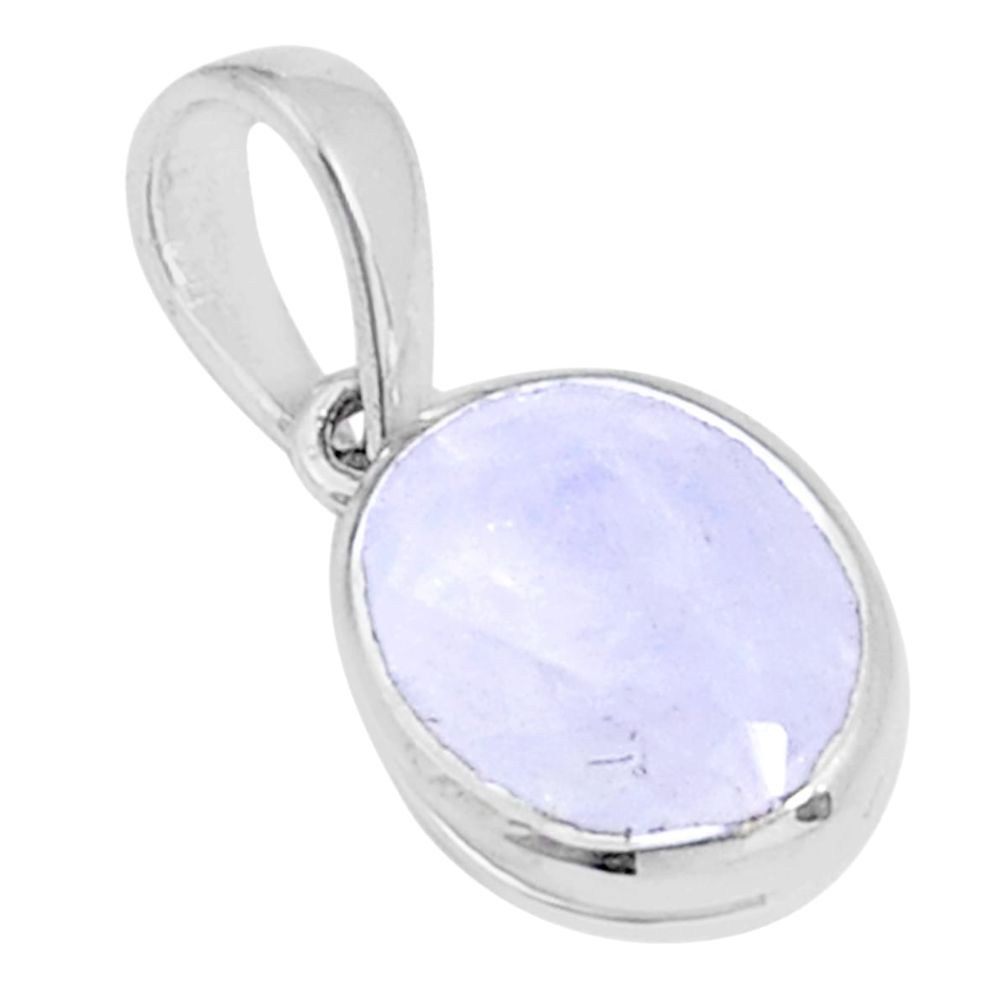 4.11cts natural rainbow moonstone oval 925 sterling silver pendant jewelry y5320