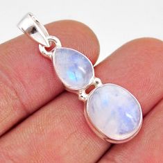 7.78cts natural rainbow moonstone oval sterling silver pendant jewelry y79505