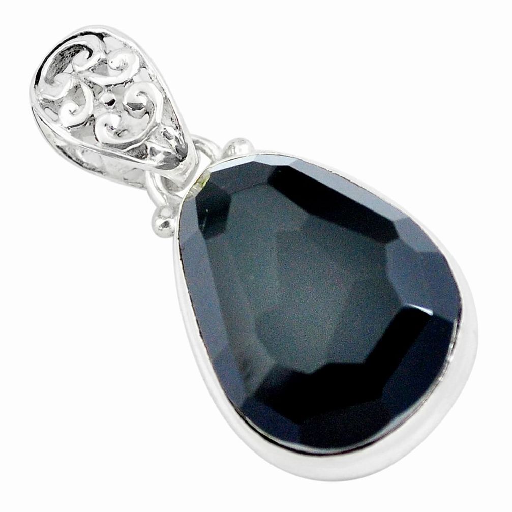 16.73cts natural rainbow obsidian eye fancy 925 sterling silver pendant p57872