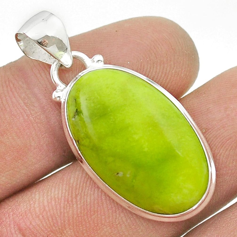 14.47cts natural rare gaspeite 925 sterling silver pendant jewelry u45449