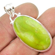 14.47cts natural rare gaspeite 925 sterling silver pendant jewelry u45454