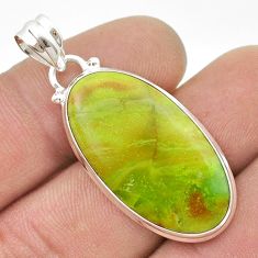 15.62cts natural rare gaspeite 925 sterling silver pendant jewelry u45465