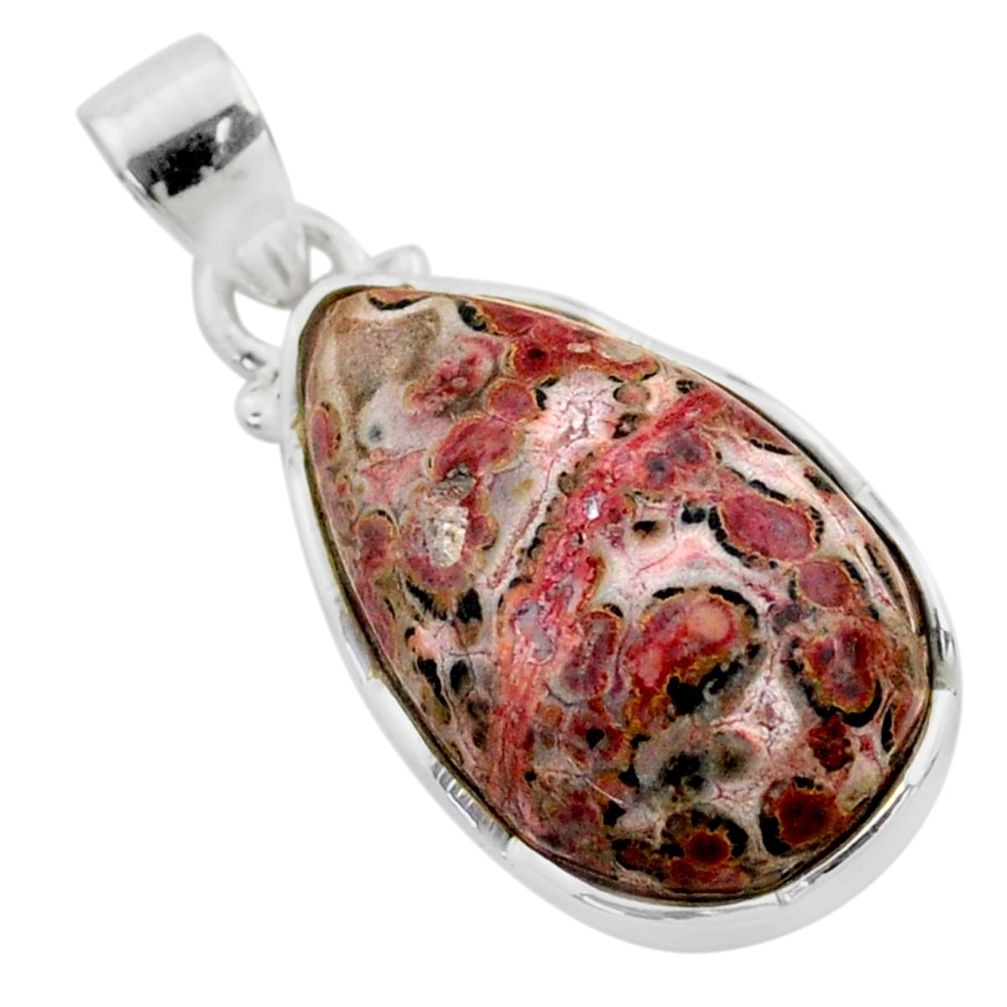 14.57cts natural red birds eye 925 sterling silver pendant jewelry t77715