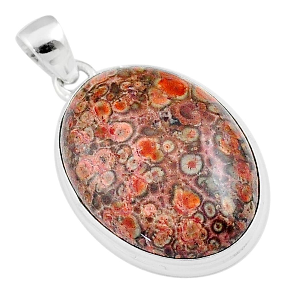 17.22cts natural red birds eye 925 sterling silver pendant jewelry u21306