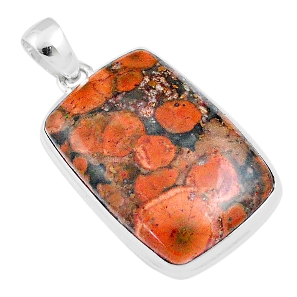 19.07cts natural red birds eye 925 sterling silver pendant jewelry u21310