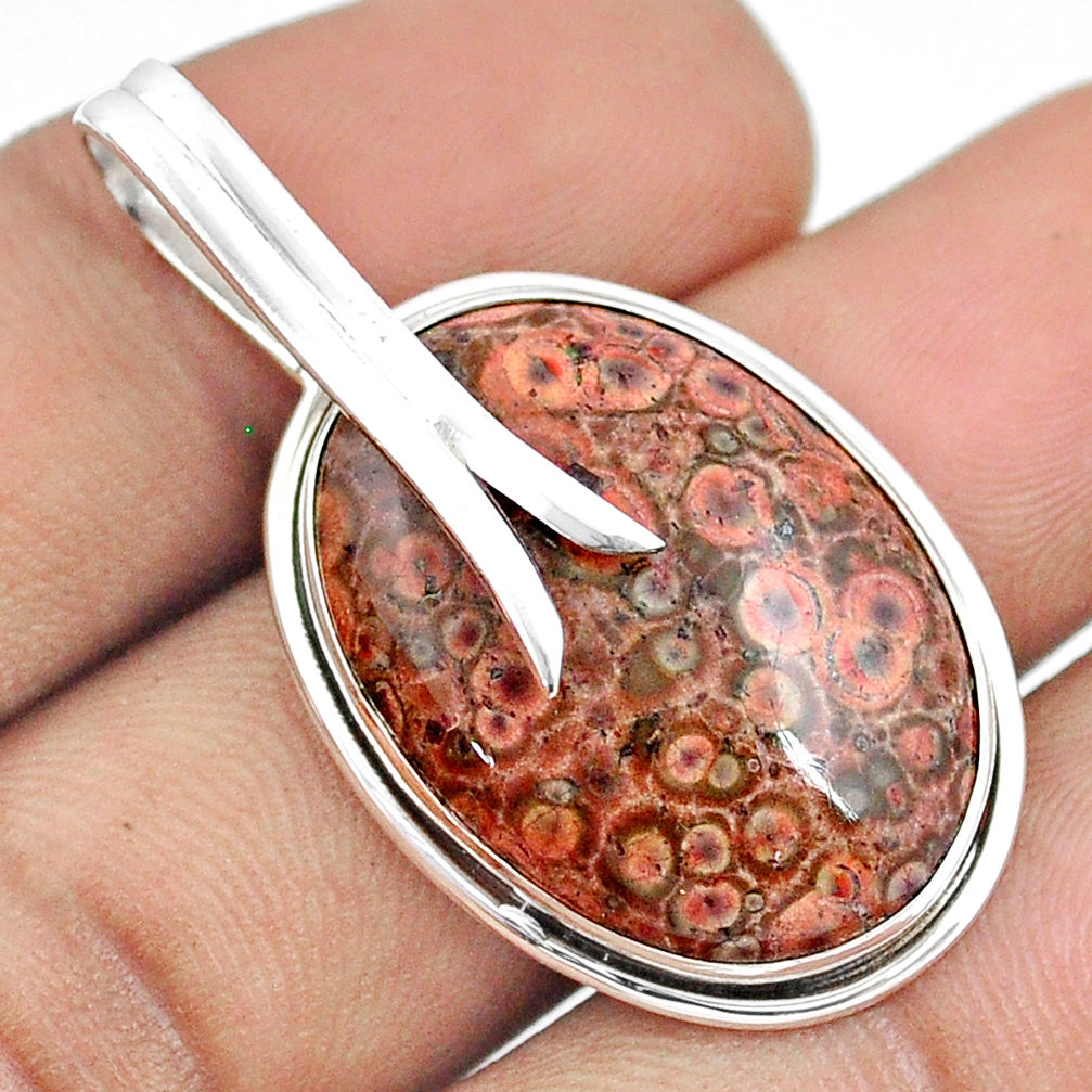 17.22cts natural red birds eye 925 sterling silver pendant jewelry u22221