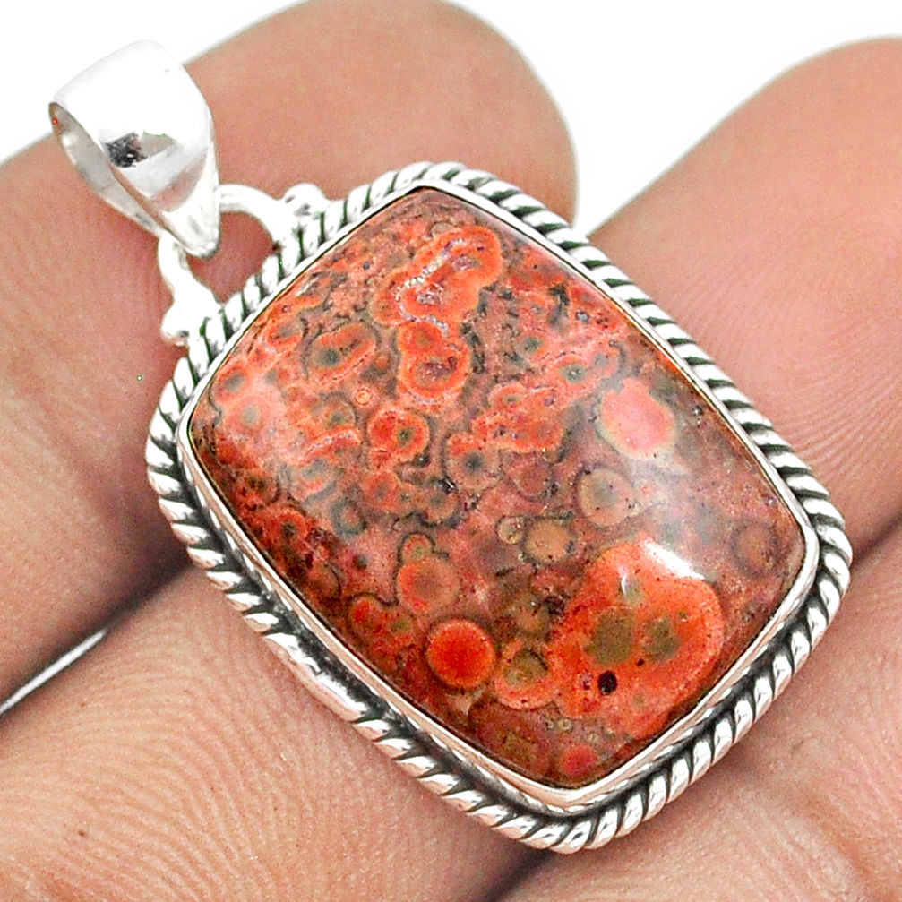 15.65cts natural red birds eye 925 sterling silver pendant jewelry u22227