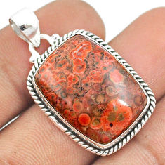 15.65cts natural red birds eye 925 sterling silver pendant jewelry u22227