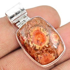 15.65cts natural red birds eye 925 sterling silver pendant jewelry u22229