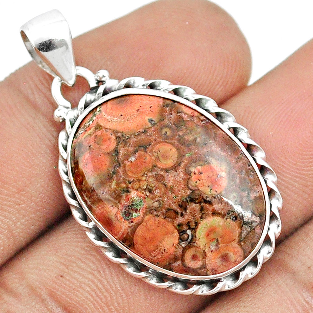 12.65cts natural red birds eye 925 sterling silver pendant jewelry u22234