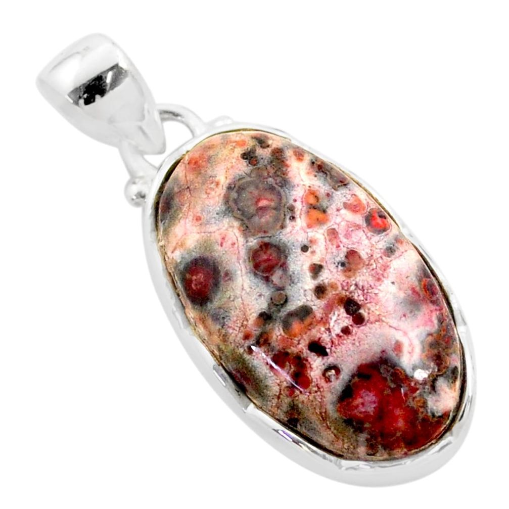 14.65cts natural red birds eye oval 925 sterling silver pendant jewelry t77706