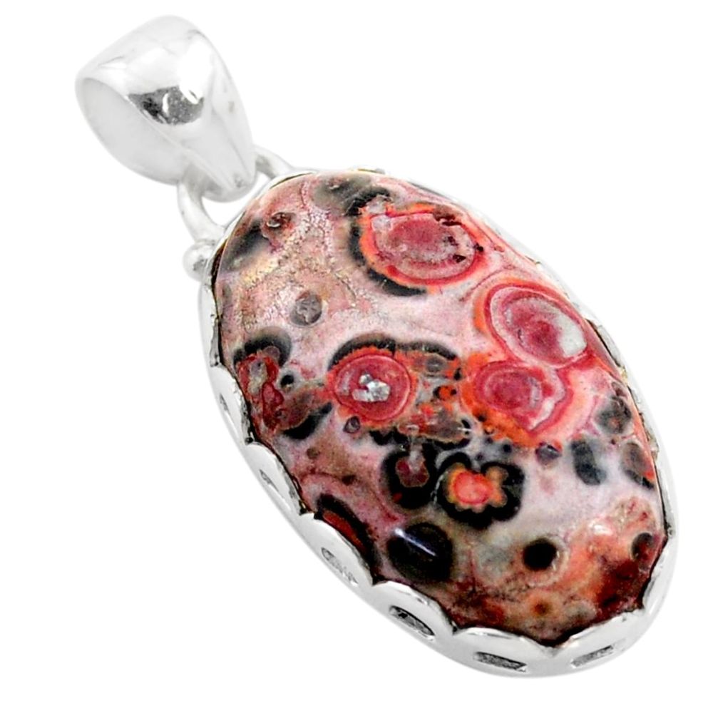 13.17cts natural red birds eye oval 925 sterling silver pendant jewelry t77720
